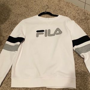 White grey black fila hoodie